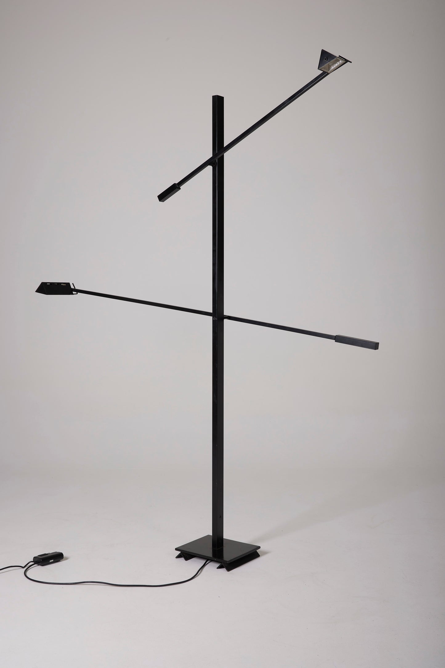 MICHEL SÉNÉ BLACK METAL FLOOR LAMP, 1970s