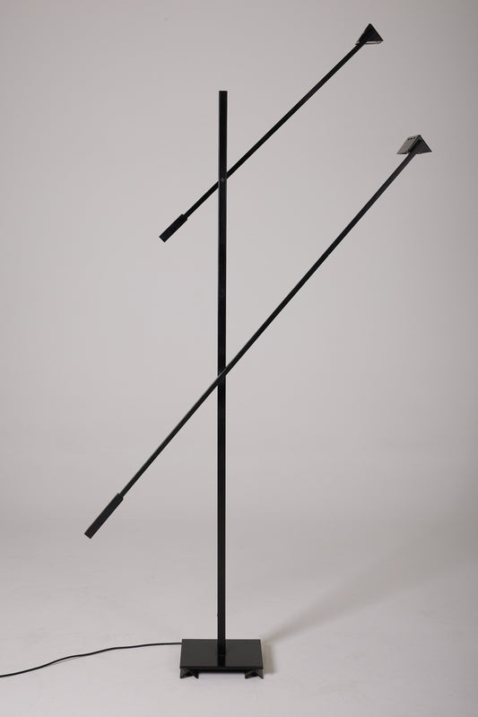 MICHEL SÉNÉ BLACK METAL FLOOR LAMP, 1970s