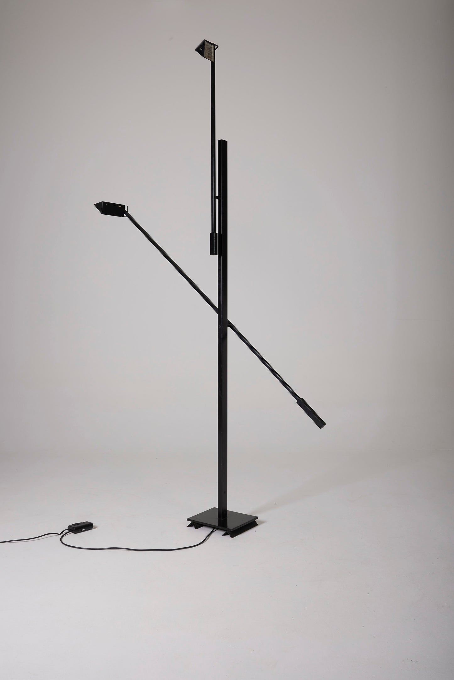 MICHEL SÉNÉ BLACK METAL FLOOR LAMP, 1970s