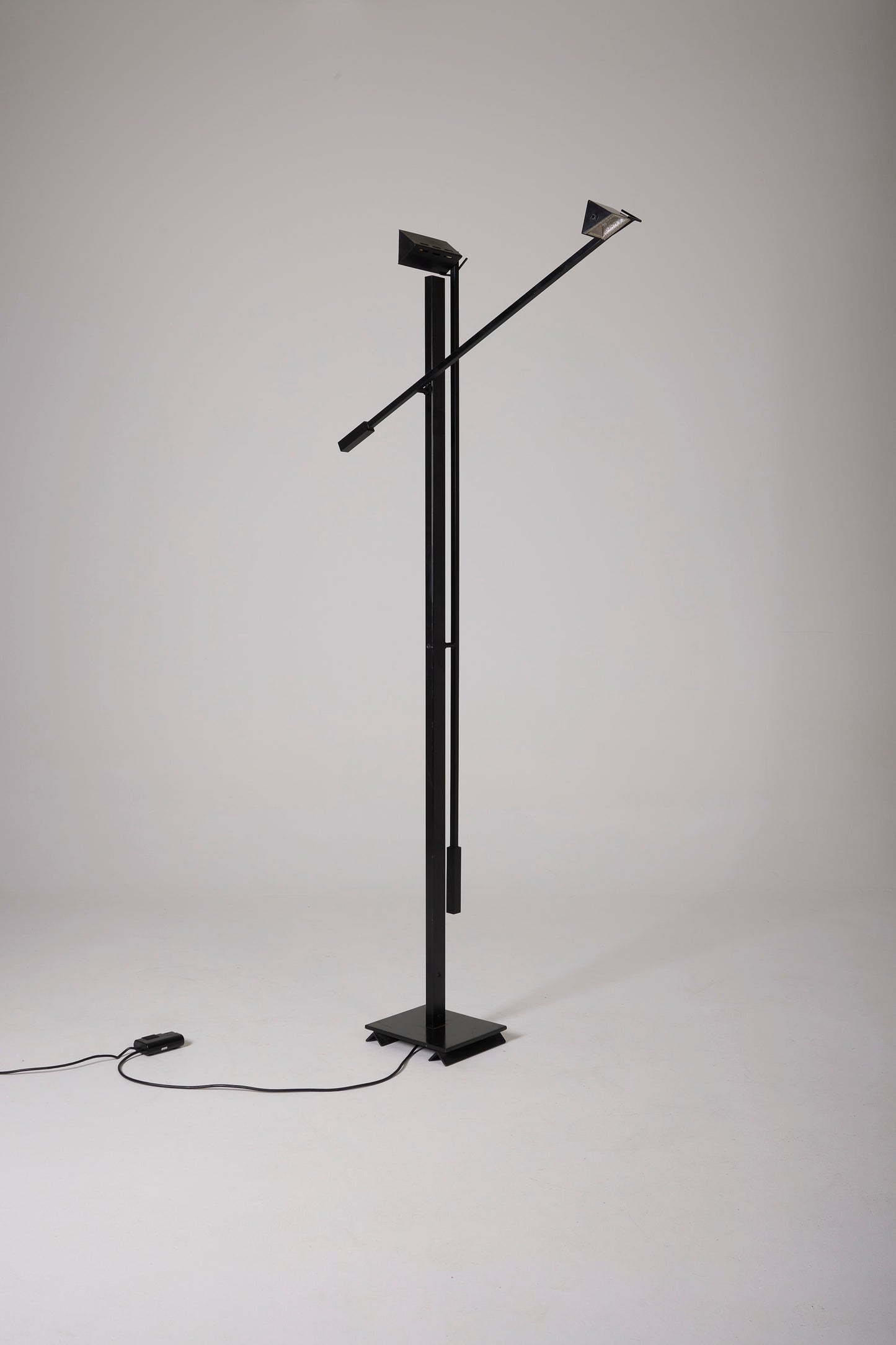 MICHEL SÉNÉ BLACK METAL FLOOR LAMP, 1970s