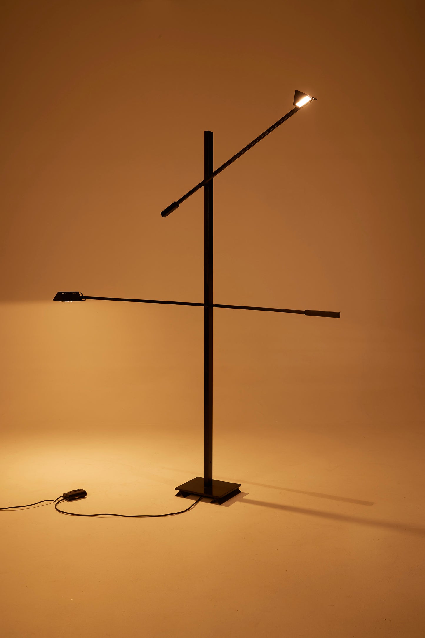 MICHEL SÉNÉ BLACK METAL FLOOR LAMP, 1970s