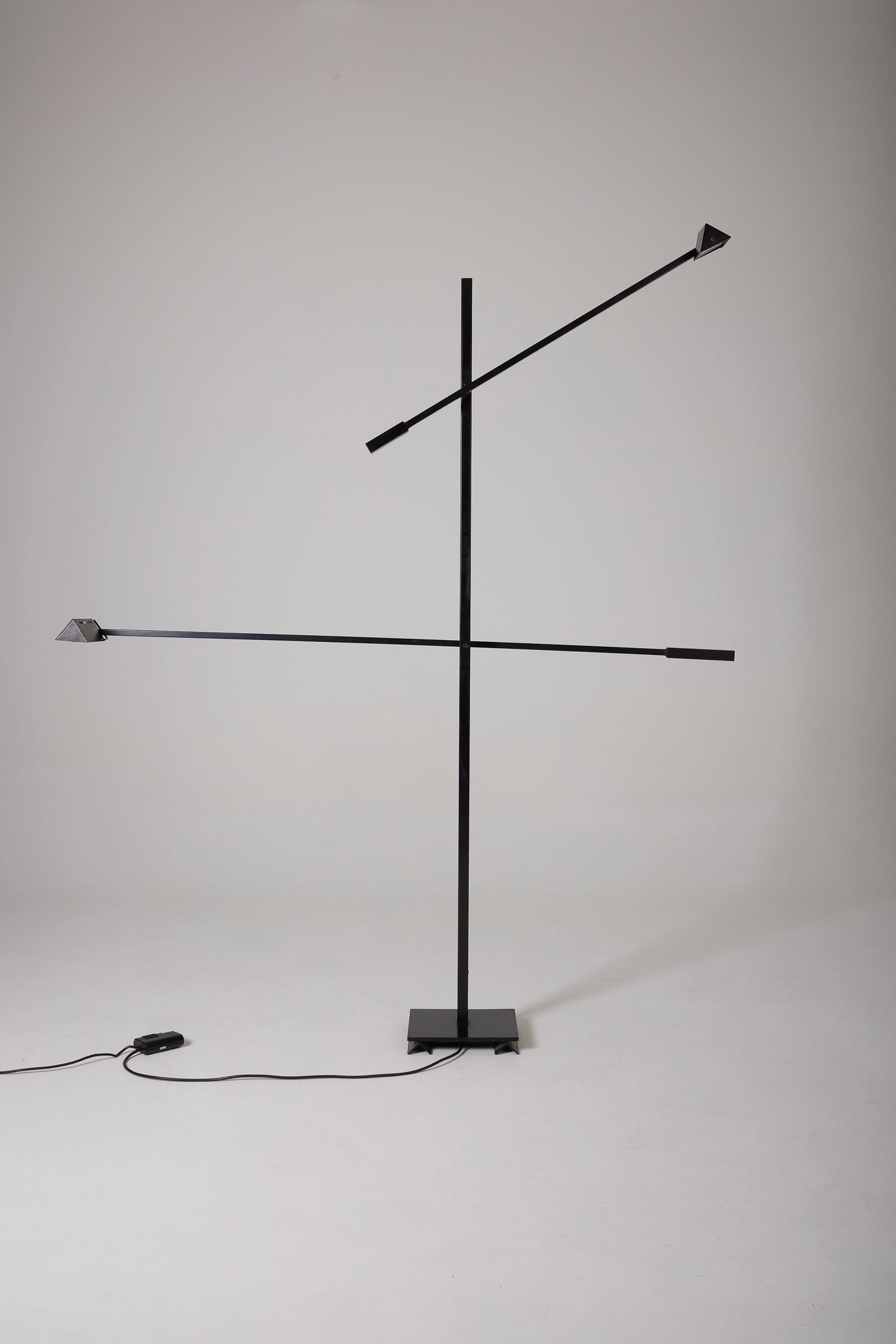 MICHEL SÉNÉ BLACK METAL FLOOR LAMP, 1970s