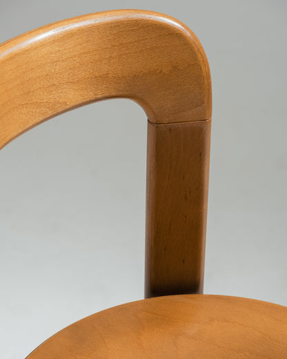 PAIR OF SOLID BEECH CHAIRS, BRUNO REY, DIETIKER, 1980s