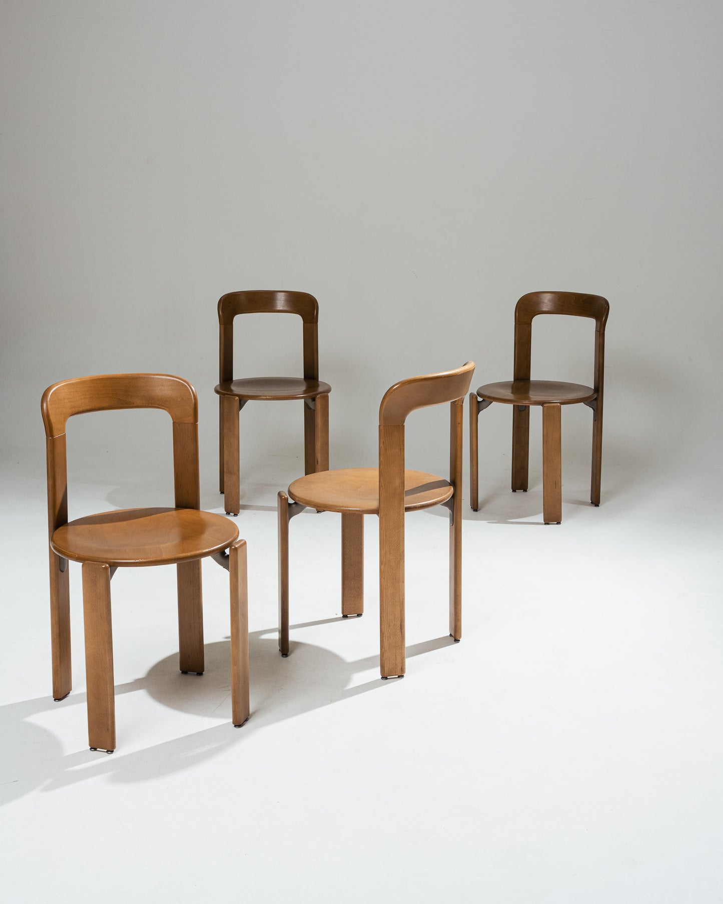 SET OF 8 SOLID BEECH CHAIRS, BRUNO REY, DIETIKER, 1980s