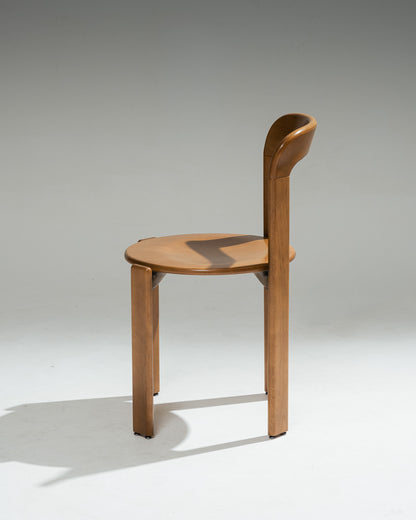 PAIR OF SOLID BEECH CHAIRS, BRUNO REY, DIETIKER, 1980s