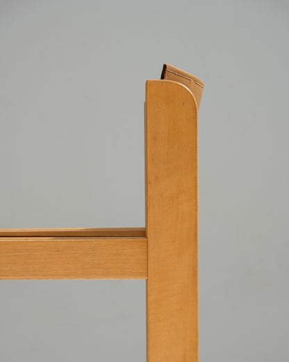 SADDLE LEATHER AND BEECH WOOD CHAIR, IBISCO SEDIE, 1970s