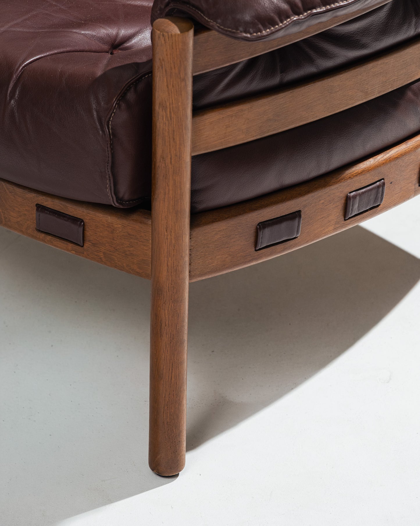'925' LEATHER AND WOOD ARMCHAIR, ARNE NORELL, COJA CULEMBORG, 1960s
