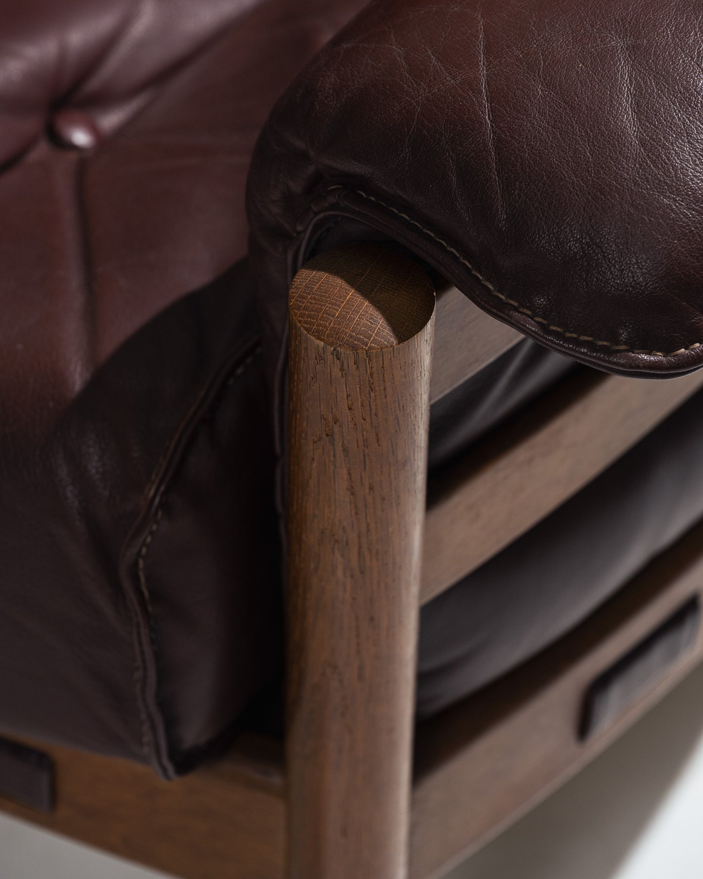 '925' LEATHER AND WOOD ARMCHAIR, ARNE NORELL, COJA CULEMBORG, 1960s