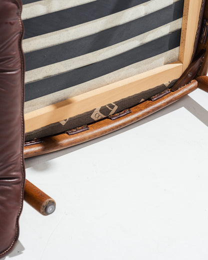 '925' LEATHER AND WOOD ARMCHAIR, ARNE NORELL, COJA CULEMBORG, 1960s