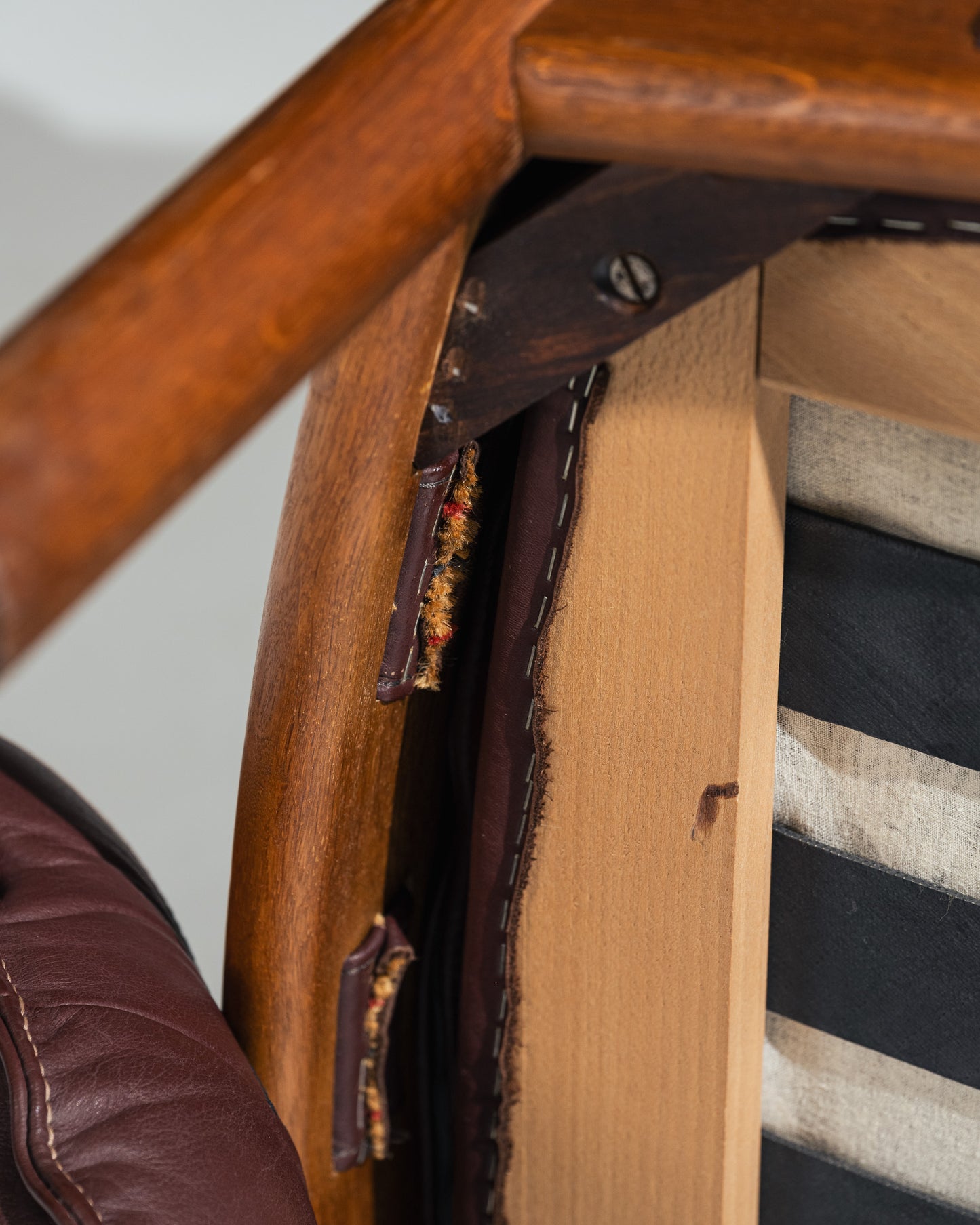 '925' LEATHER AND WOOD ARMCHAIR, ARNE NORELL, COJA CULEMBORG, 1960s