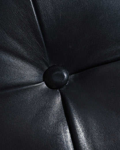 WALNUT AND LEATHER '620' CHAIR, SILVIO COPPOLA, BERNINI, 1960s