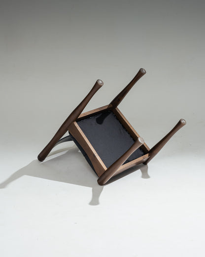 WALNUT AND LEATHER '620' CHAIR, SILVIO COPPOLA, BERNINI, 1960s