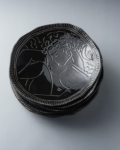BLACK CERAMIC PLATE, ELDAROV.T