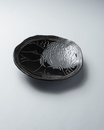 BLACK CERAMIC PLATE, ELDAROV.T