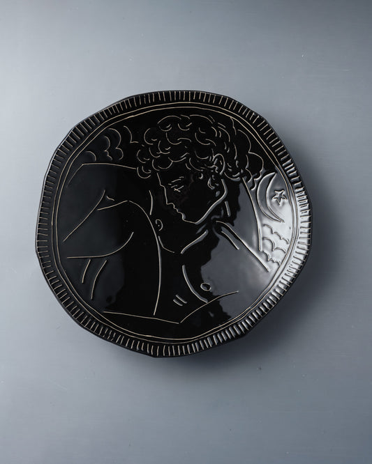 BLACK CERAMIC PLATE, ELDAROV.T