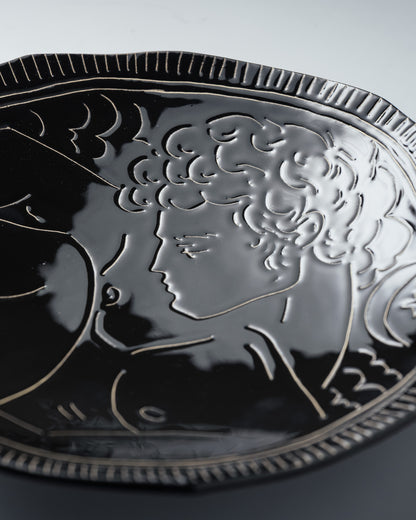 BLACK CERAMIC PLATE, ELDAROV.T