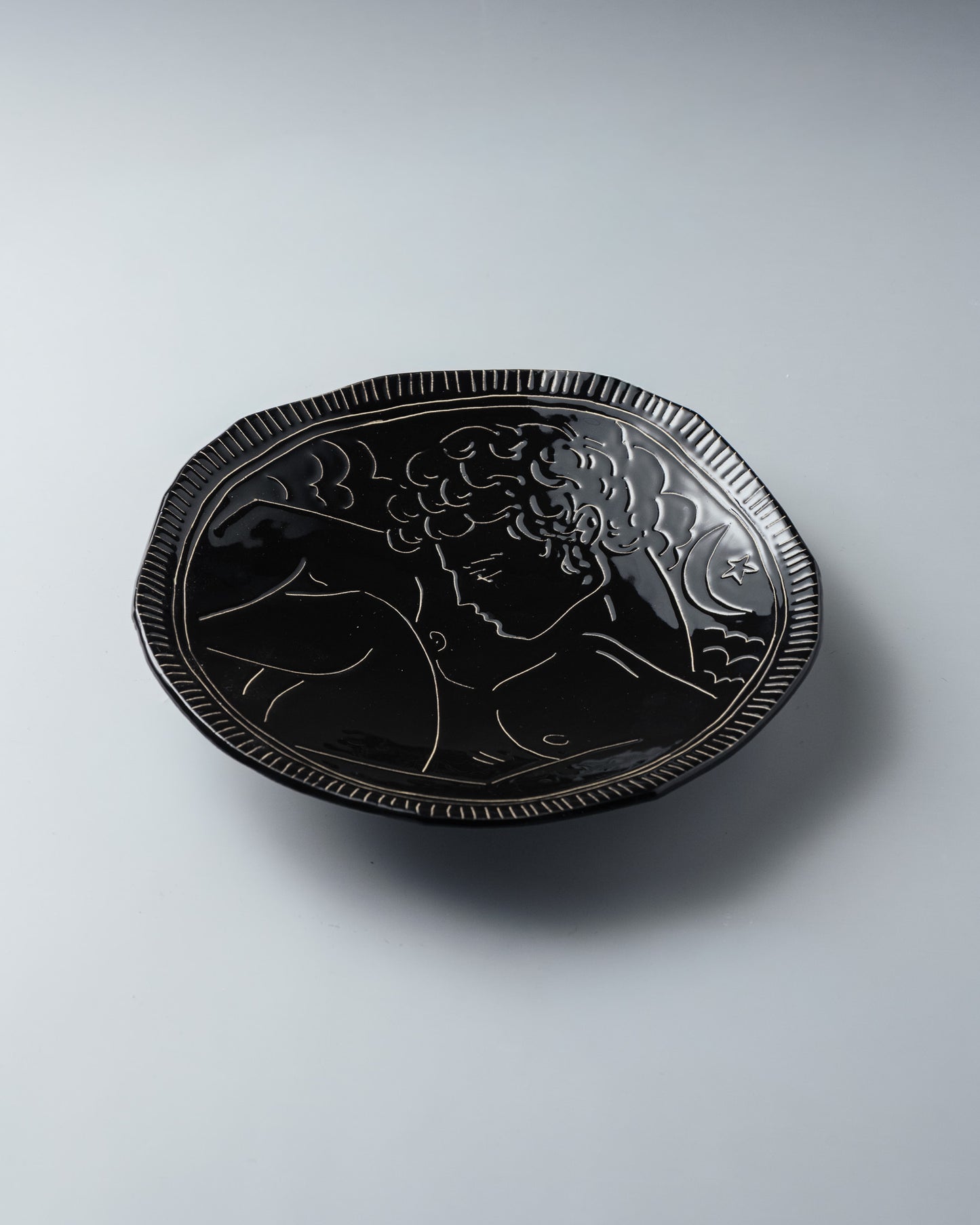 BLACK CERAMIC PLATE, ELDAROV.T