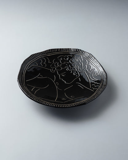 BLACK CERAMIC PLATE, ELDAROV.T