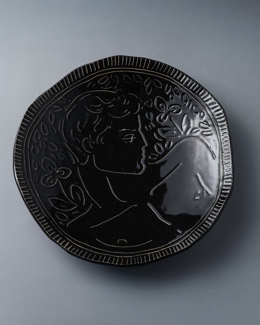 BLACK CERAMIC PLATE, ELDAROV.T