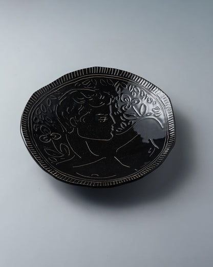 BLACK CERAMIC PLATE, ELDAROV.T
