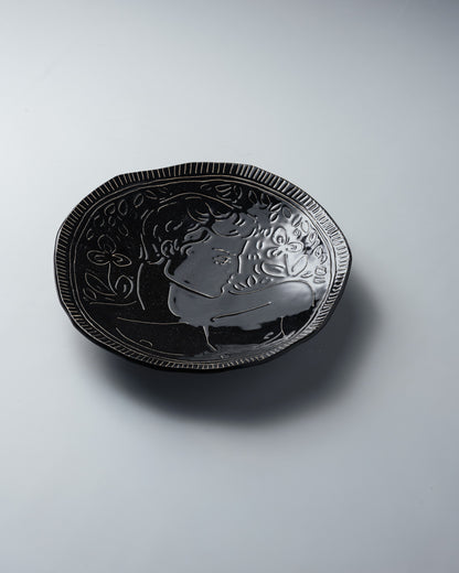 BLACK CERAMIC PLATE, ELDAROV.T