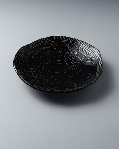 BLACK CERAMIC PLATE, ELDAROV.T