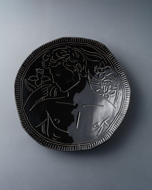 BLACK CERAMIC PLATE, ELDAROV.T