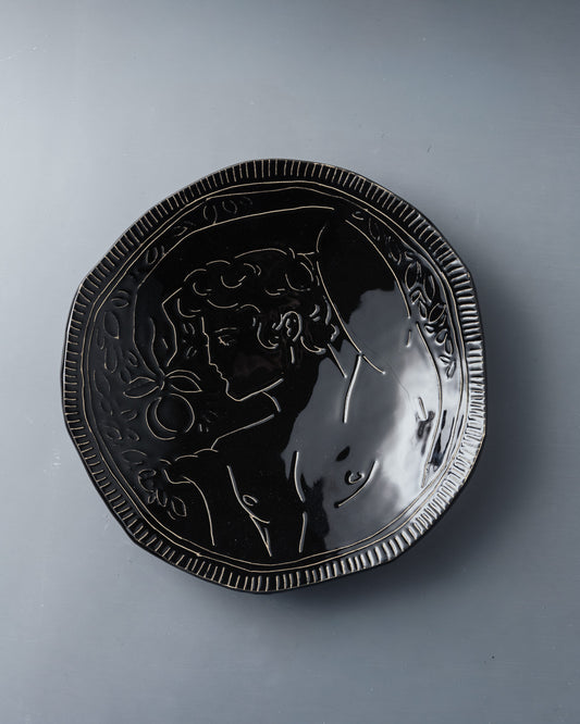 BLACK CERAMIC PLATE, ELDAROV.T