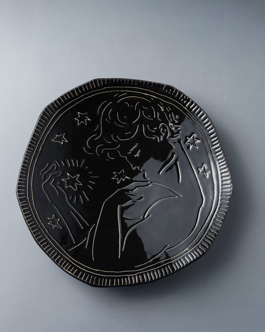 BLACK CERAMIC PLATE, ELDAROV.T