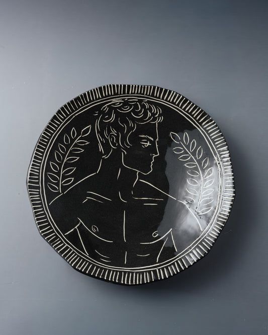 BLACK CERAMIC PLATE, ELDAROV.T