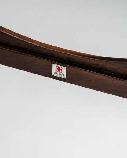 WALNUT AND LEATHER '620' CHAIR, SILVIO COPPOLA, BERNINI, 1960s