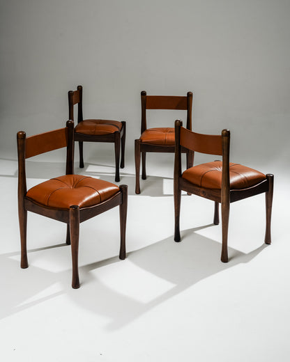 SET OF 4 '620' CHAIRS, SILVIO COPPOLA, BERNINI, 1960s