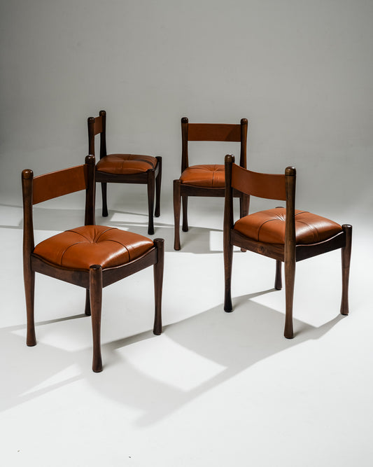 SET OF 4 '620' CHAIRS, SILVIO COPPOLA, BERNINI, 1960s