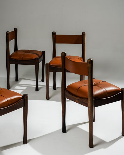 SET OF 4 '620' CHAIRS, SILVIO COPPOLA, BERNINI, 1960s