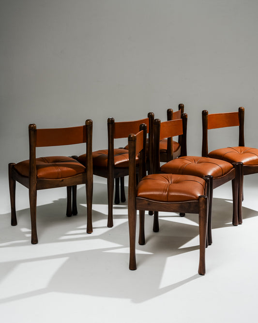 SET OF 6 '620' CHAIRS, SILVIO COPPOLA, BERNINI, 1960s