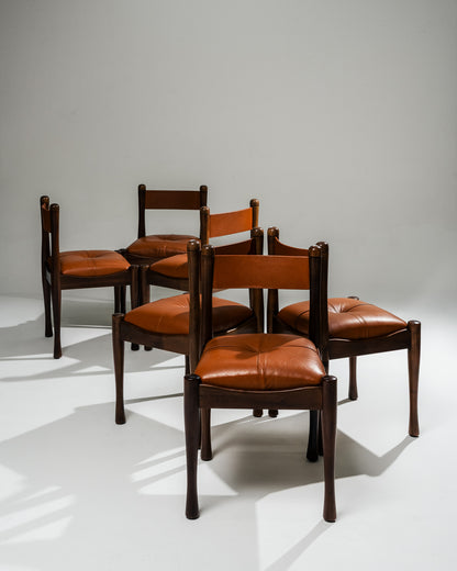SET OF 6 '620' CHAIRS, SILVIO COPPOLA, BERNINI, 1960s