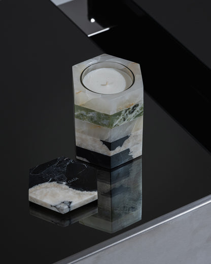MARBLE AND GREEN ONYX SCENTED CANDLE