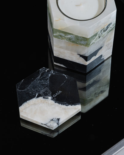 MARBLE AND GREEN ONYX SCENTED CANDLE