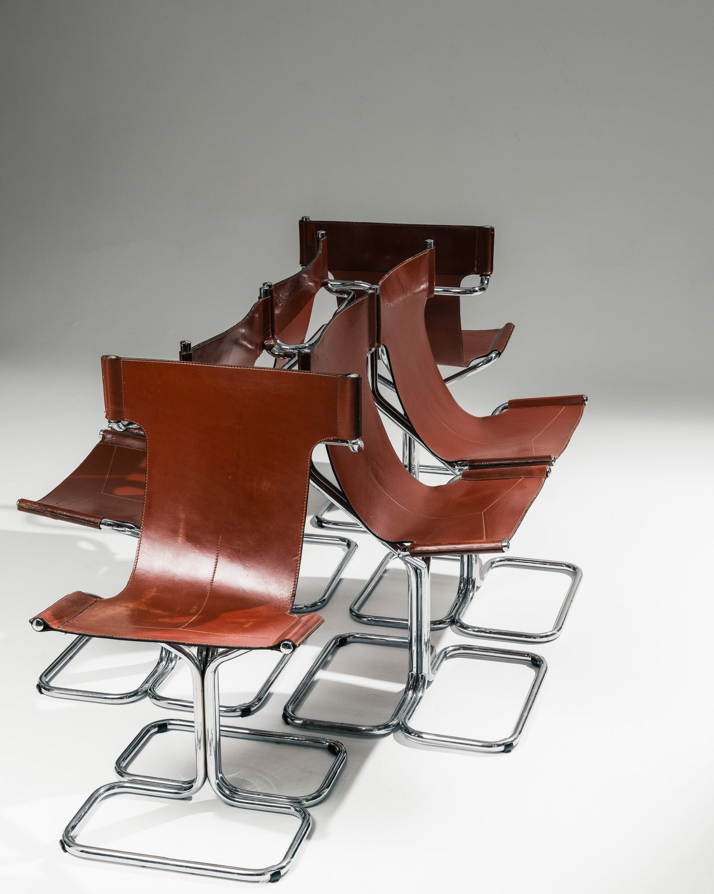 SET OF 4 'TOPOS' CHAIRS, GRUPPO DAM, BUSNELLI, 1970s