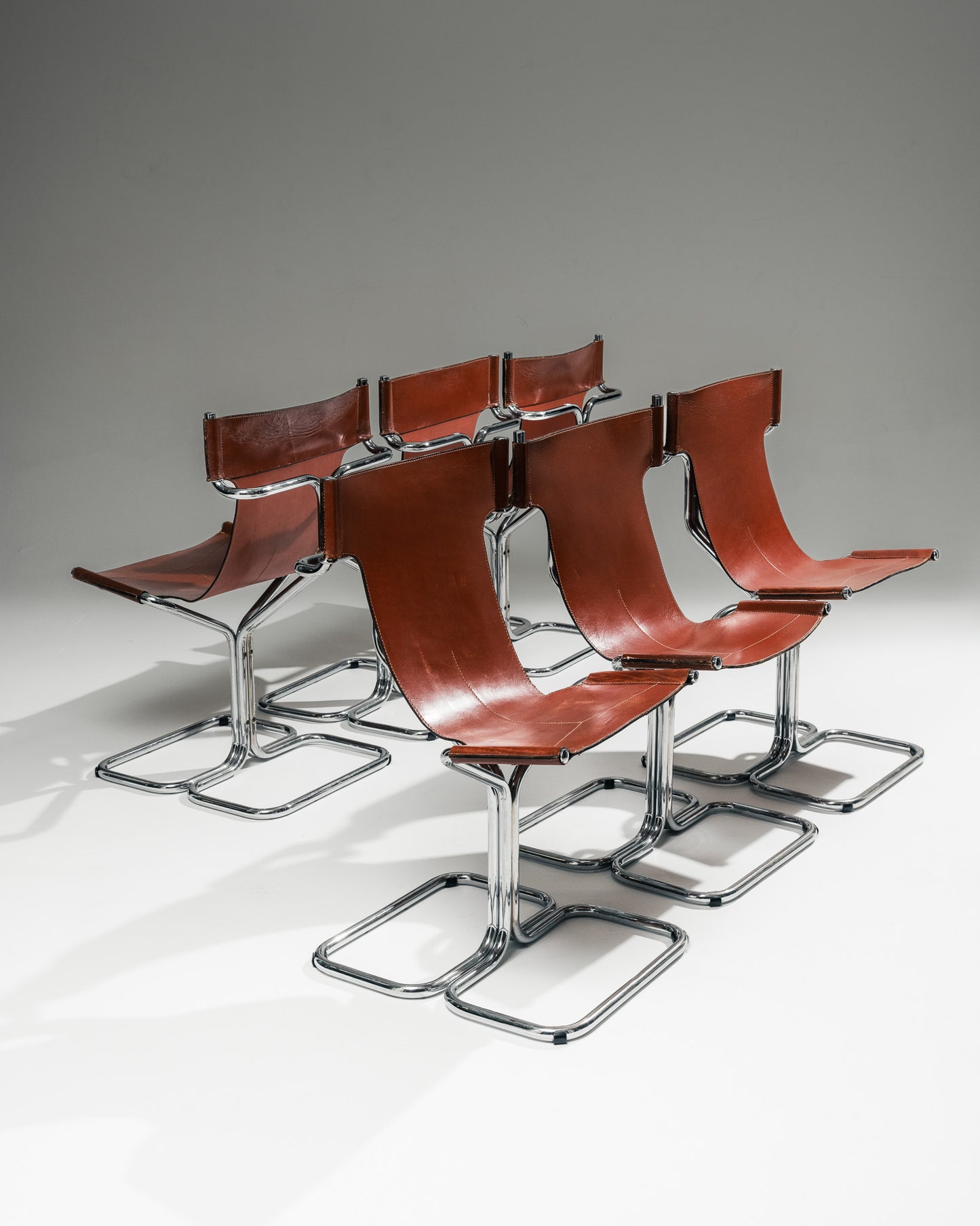 SET OF 6 'TOPOS' CHAIRS, GRUPPO DAM, BUSNELLI, 1970s