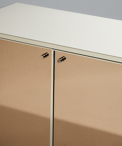BUFFET EN MIROIR ET LAITON, RENATO ZETI, 1970s