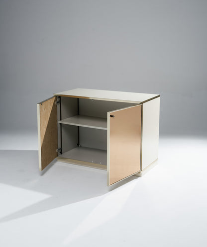 BUFFET EN MIROIR ET LAITON, RENATO ZETI, 1970s