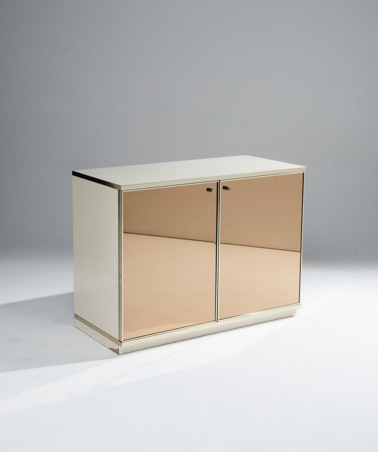 BUFFET EN MIROIR ET LAITON, RENATO ZETI, 1970s