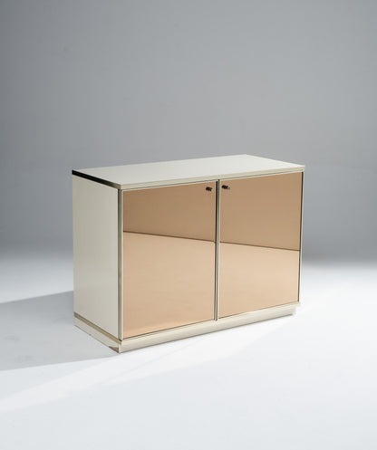 BUFFET EN MIROIR ET LAITON, RENATO ZETI, 1970s