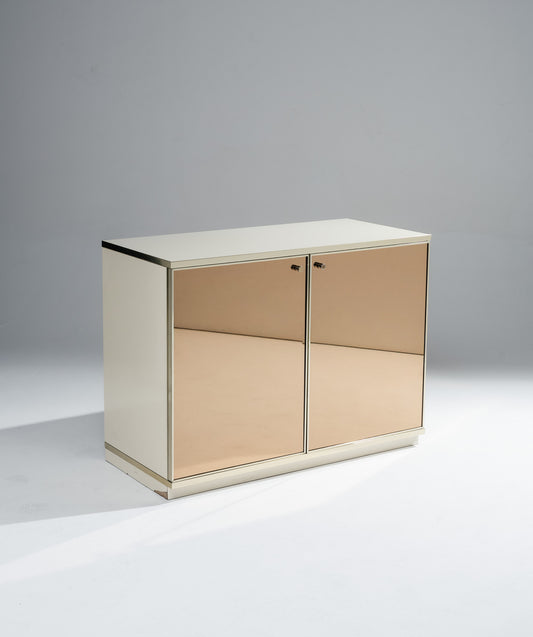 BUFFET EN MIROIR ET LAITON, RENATO ZETI, 1970s