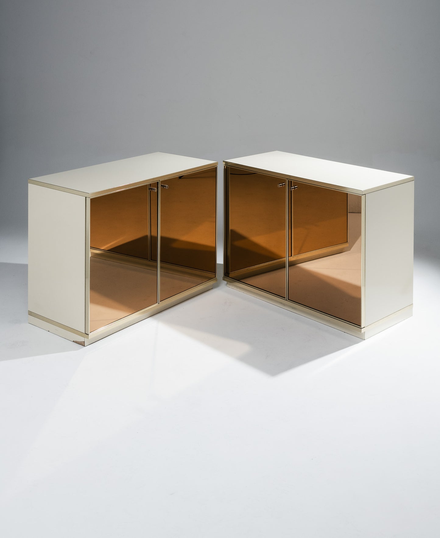 BUFFET EN MIROIR ET LAITON, RENATO ZETI, 1970s