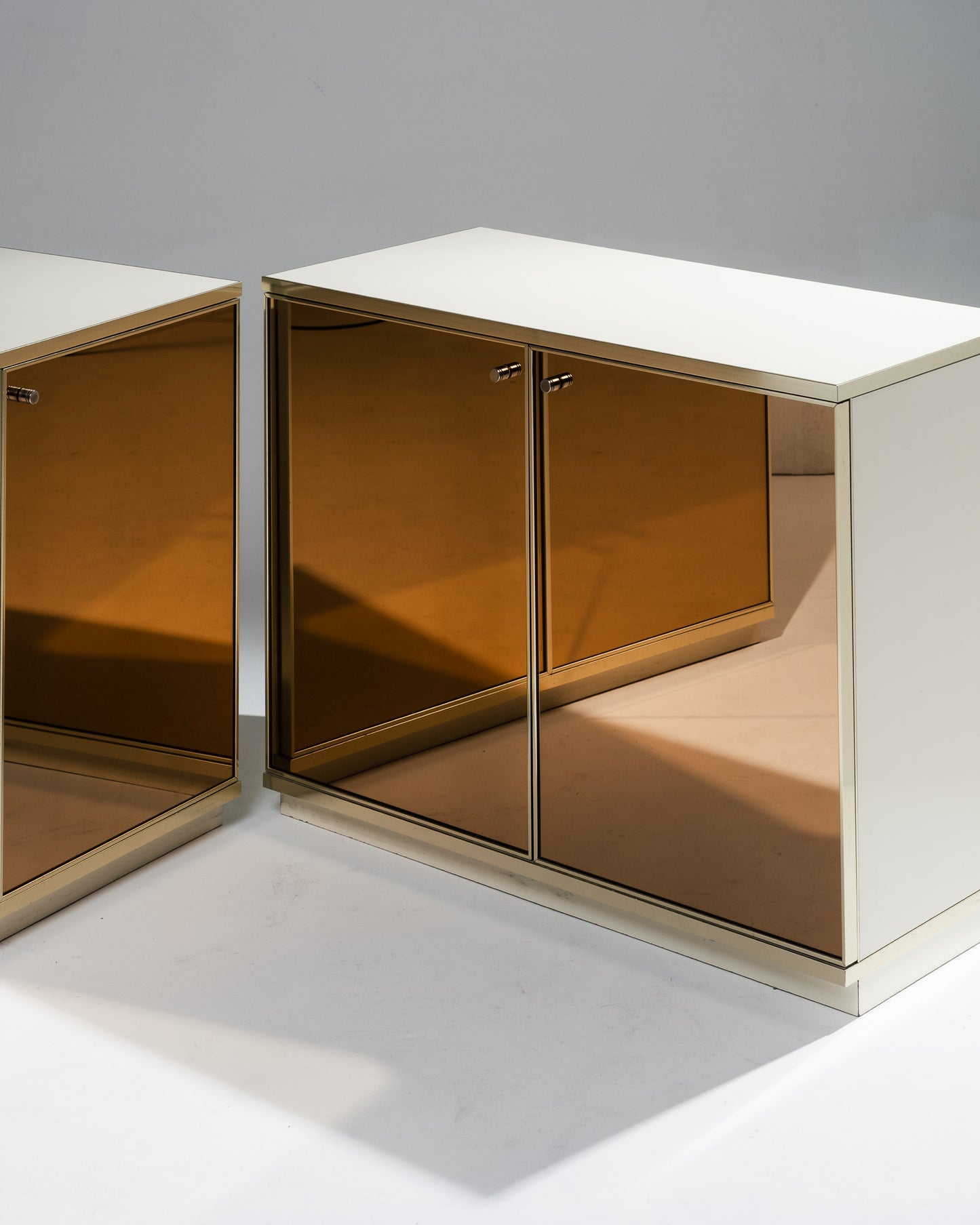 BUFFET EN MIROIR ET LAITON, RENATO ZETI, 1970s
