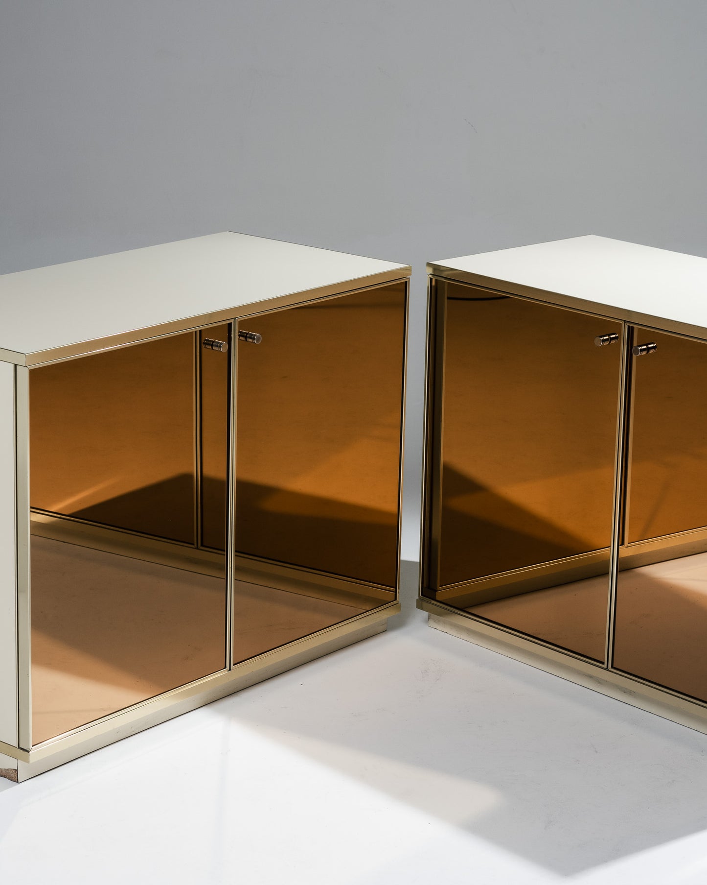 BUFFET EN MIROIR ET LAITON, RENATO ZETI, 1970s