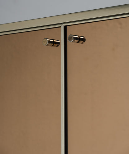 BUFFET EN MIROIR ET LAITON, RENATO ZETI, 1970s