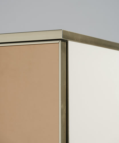 BUFFET EN MIROIR ET LAITON, RENATO ZETI, 1970s